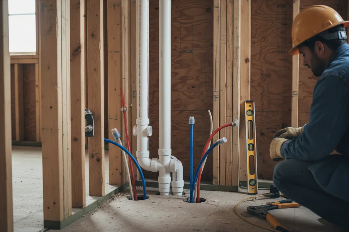 Drain and supply rough-in during Toilet Repair and Installation in Walland
